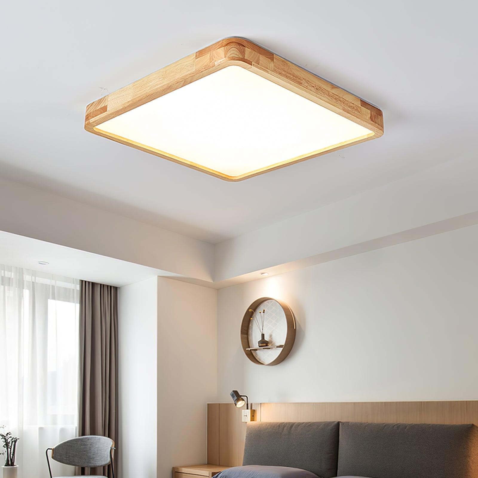 Wooden Geometric Ceiling Light | Adjustable LED, Natural Wood & Acrylic Shades for Modern Home Decor