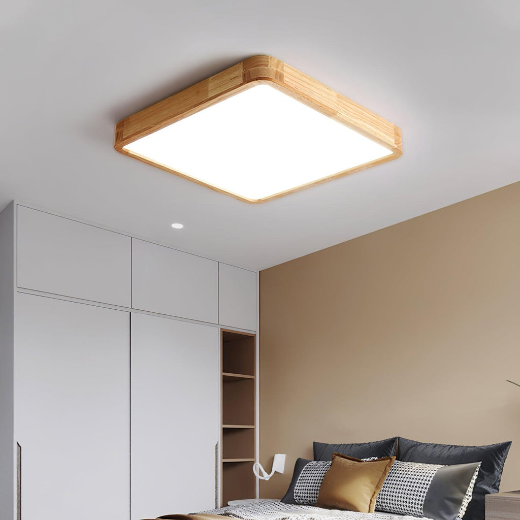 Wooden Geometric Ceiling Light | Adjustable LED, Natural Wood & Acrylic Shades for Modern Home Decor