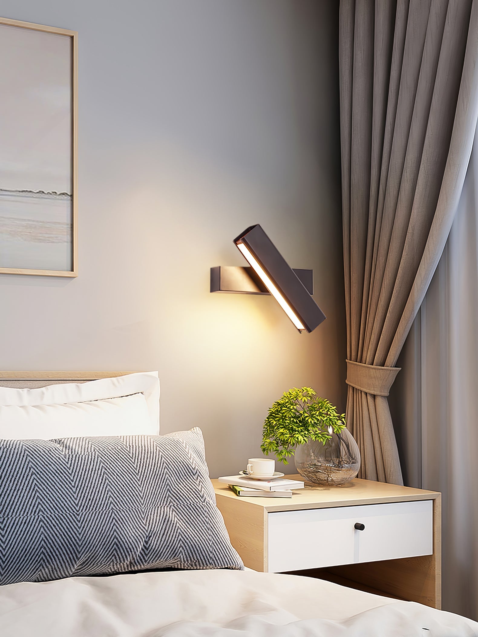 LED Clasp Wall Lamp - Adjustable Arm Fixture for Living Room, Bedroom & Hallway Lighting