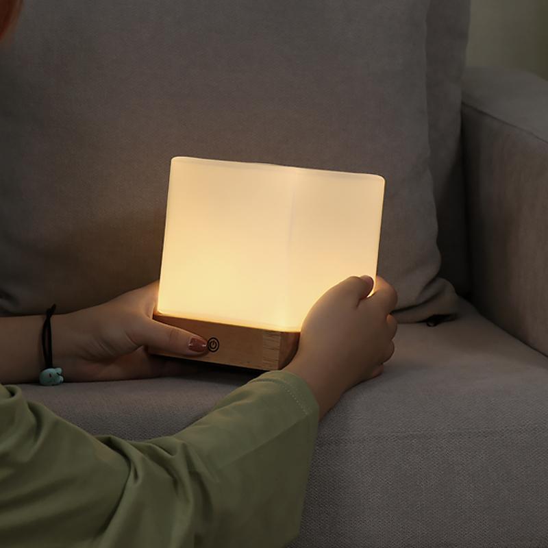 LED Mini Cube Table Lamp - Modern Ambient Lighting for Home, Office, and Nightstands
