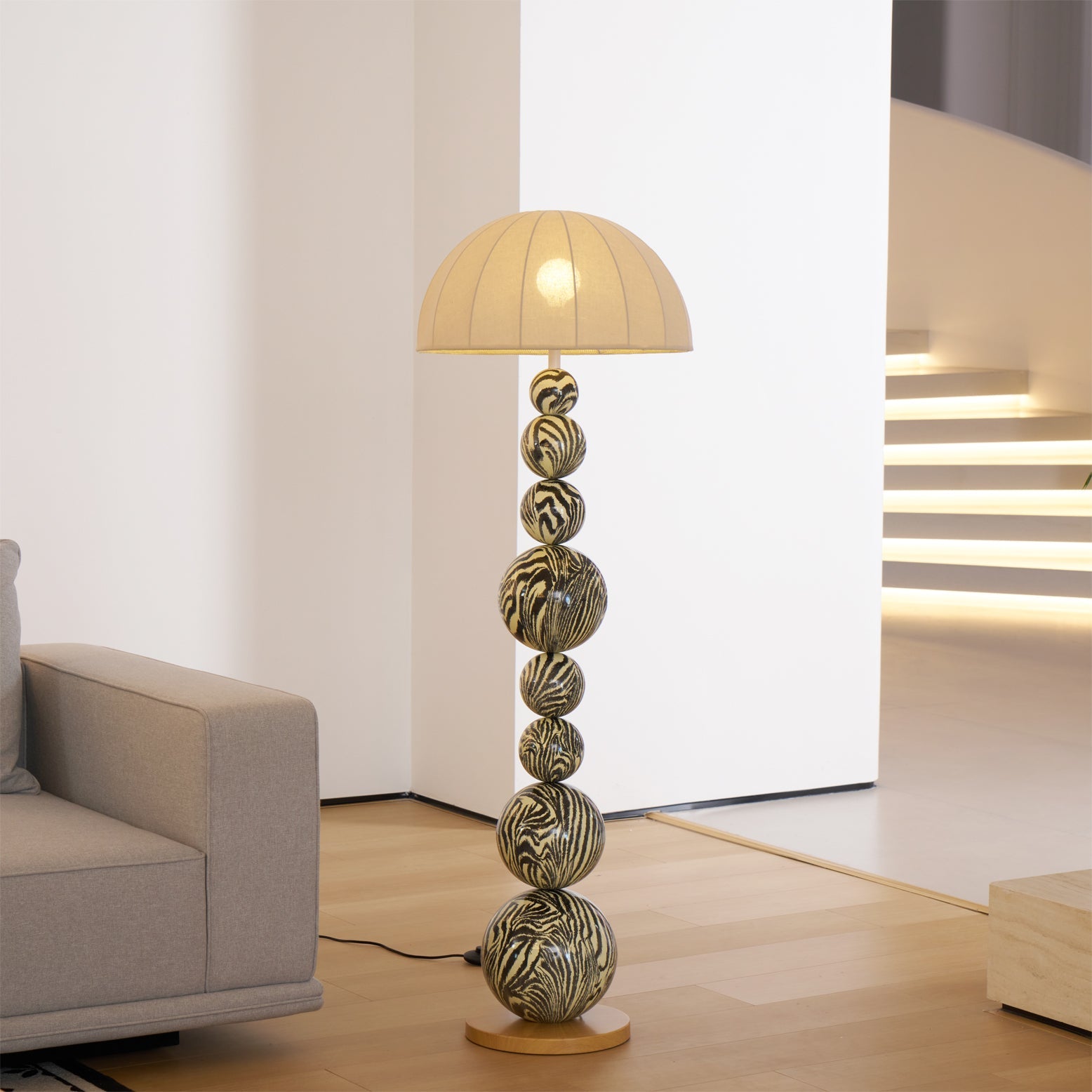 LED Zebra Floor Lamp with Adjustable Height and Unique Design for Living Room & Bedroom Lighting