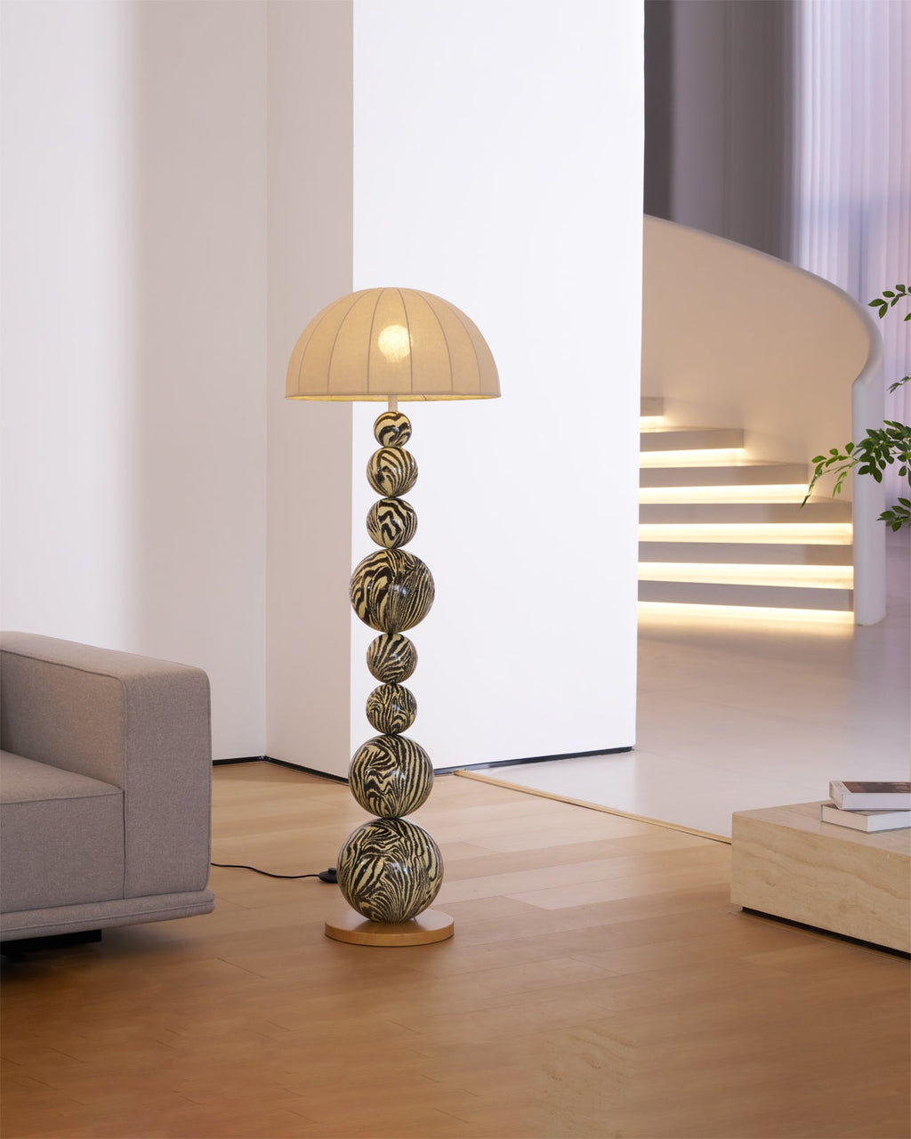LED Zebra Floor Lamp with Adjustable Height and Unique Design for Living Room & Bedroom Lighting