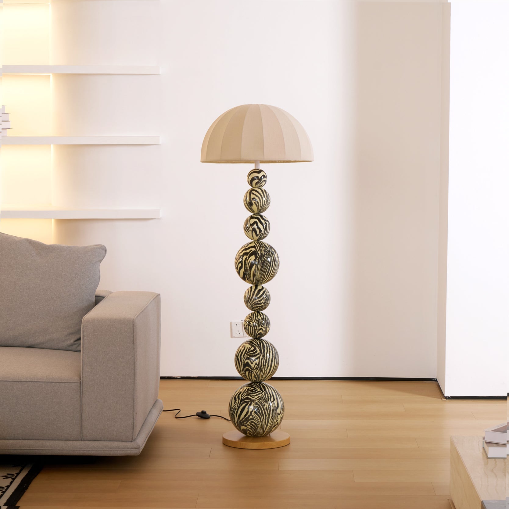 LED Zebra Floor Lamp with Adjustable Height and Unique Design for Living Room & Bedroom Lighting