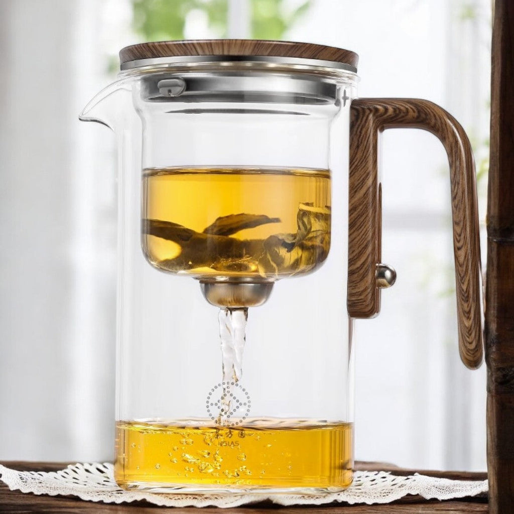 Elegant Tea Kettle & Steeper for Loose Leaf, Premium Glass Tea Pot with Infuser and Magnetic Filtration