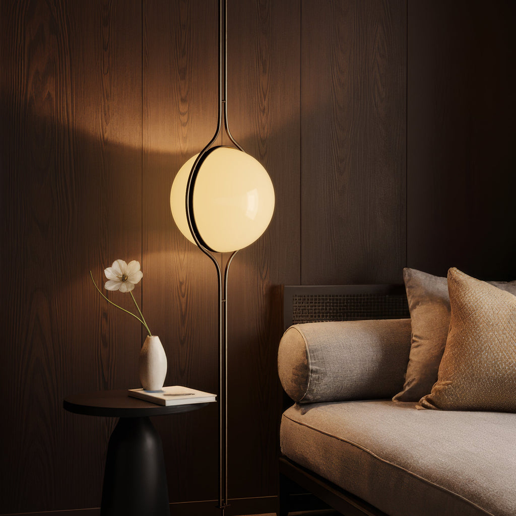 Floor-to-Ceiling Lamp | Adjustable Height, Acrylic Balls & Modern Design for Living Room or Home Office