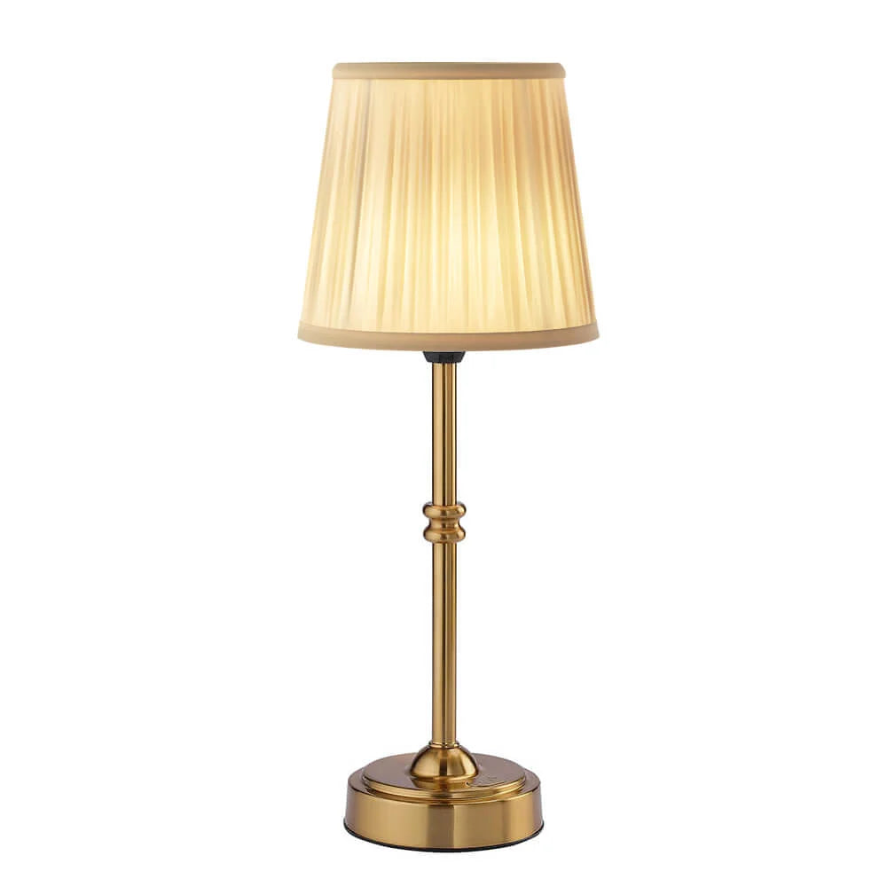 Cordless Brass Lamp for Living Room Battery Powered for Mantle & Table Versatile Decor Solution