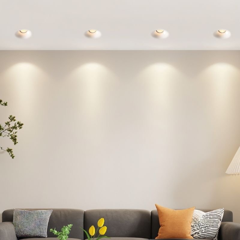 Trimless Downlight | Durable Gypsum & Aluminum for Modern Minimalist Interiors