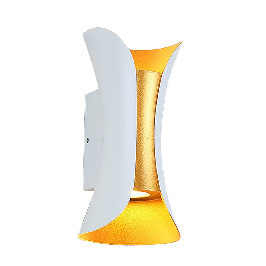 LED Waterproof Outdoor Wall Lights - Curved Up and Down Lighting Fixture for Patios, Gardens, and Entryways