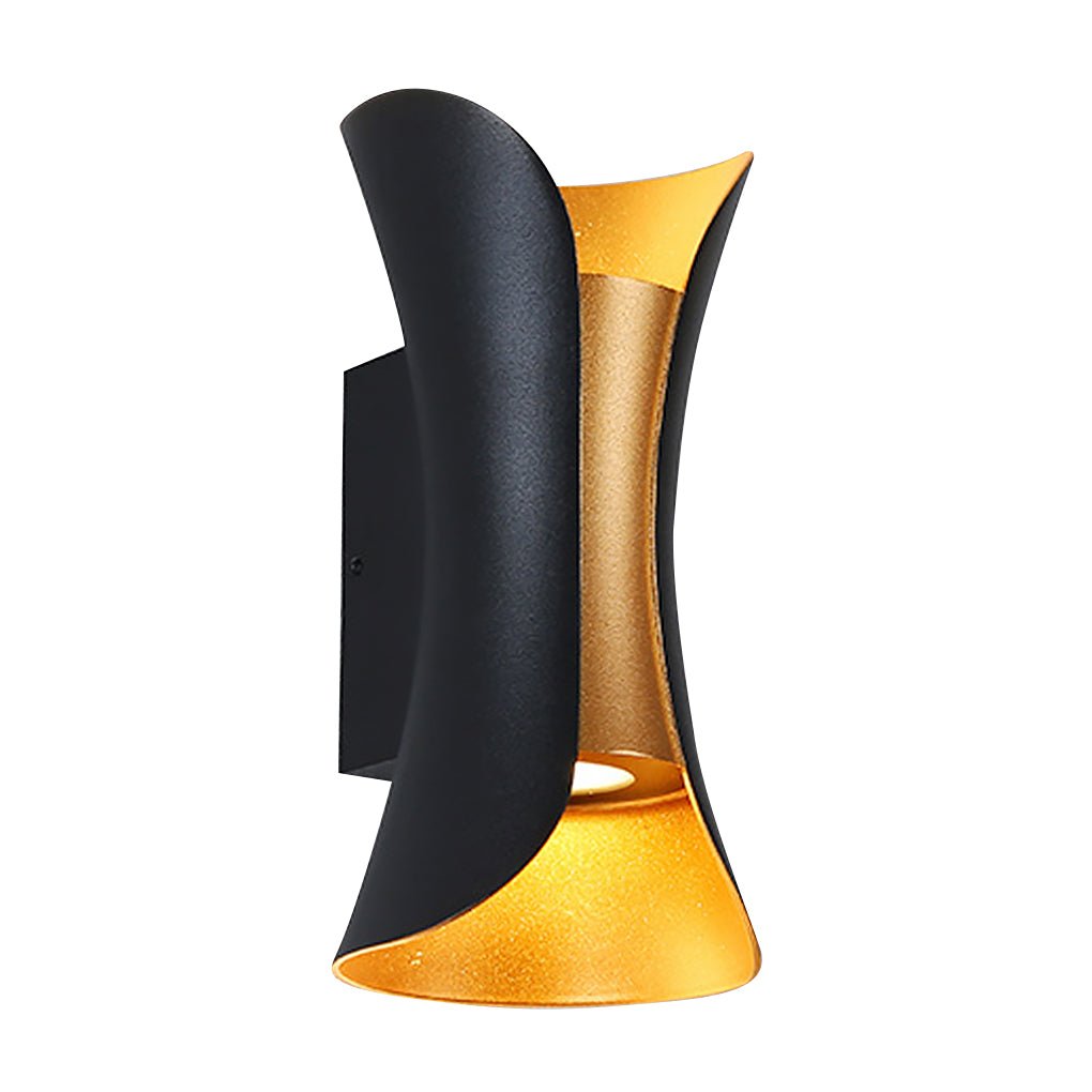 LED Waterproof Outdoor Wall Lights - Curved Up and Down Lighting Fixture for Patios, Gardens, and Entryways