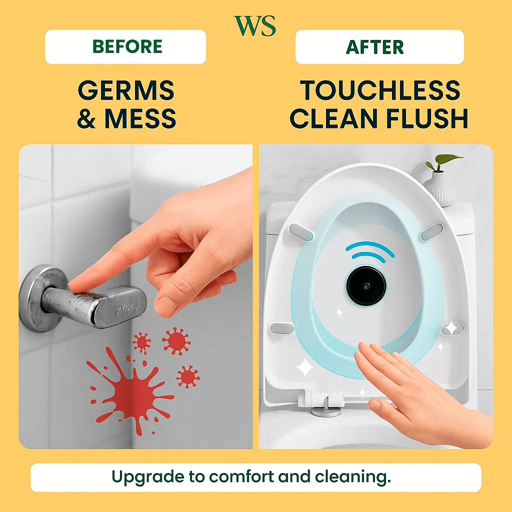 Touchless Intelligent Auto-Flush Sensor - Adjustable Automatic Toilet Flush Kit