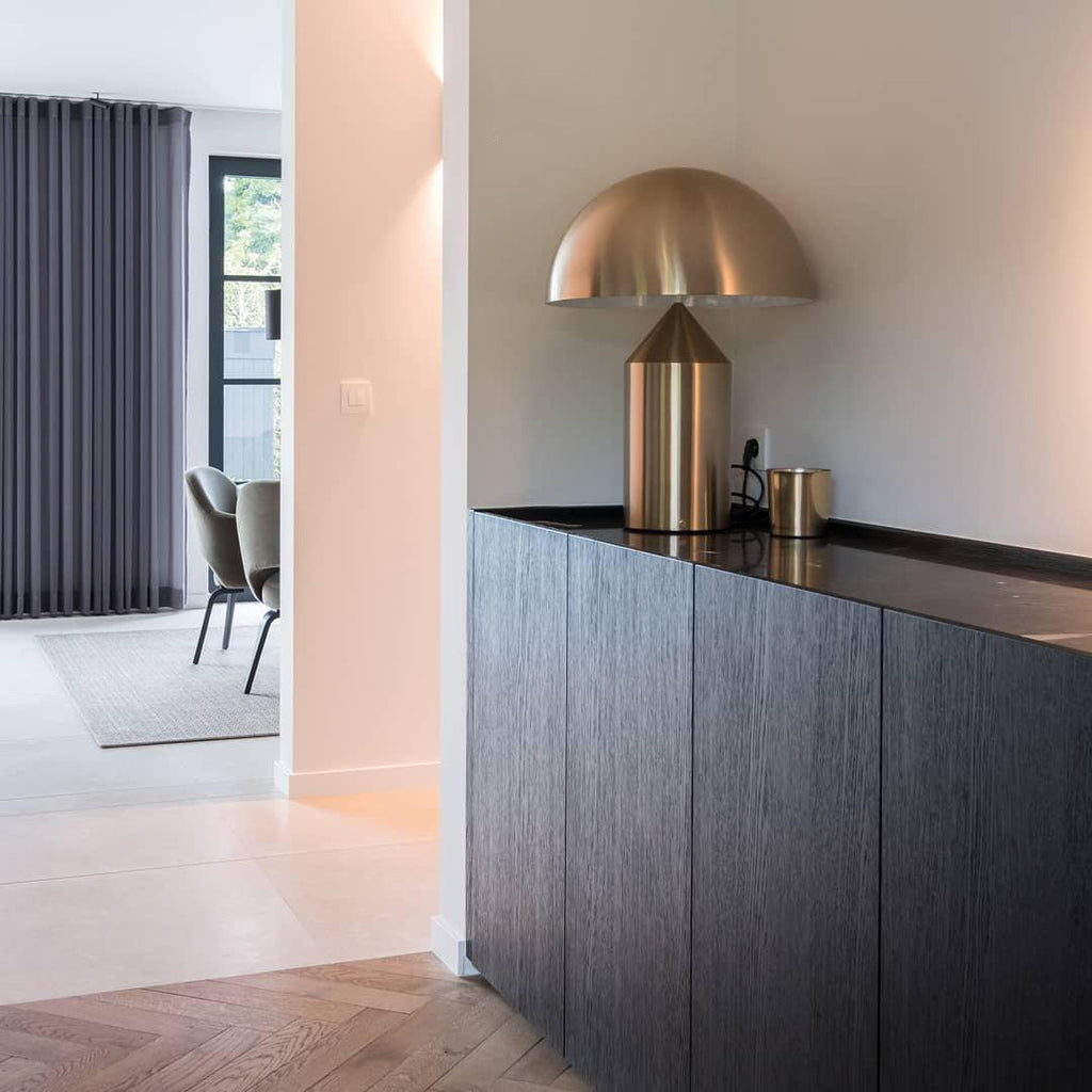 Metal Table Lamp with Adjustable Shade for Living Room, Bedroom & Office Use