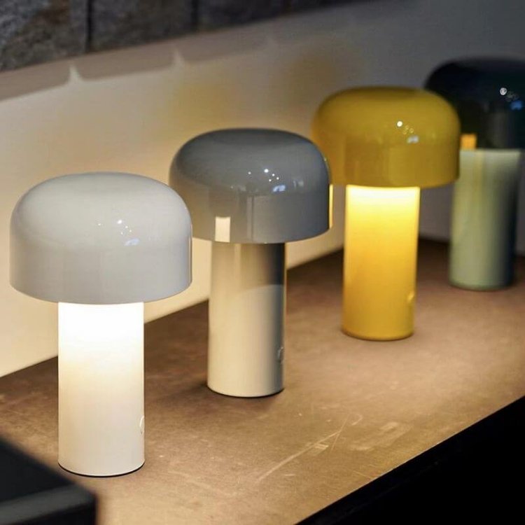 Rechargeable Mushroom Table Lamp - Modern LED Design for Home Office & Nightstand Use