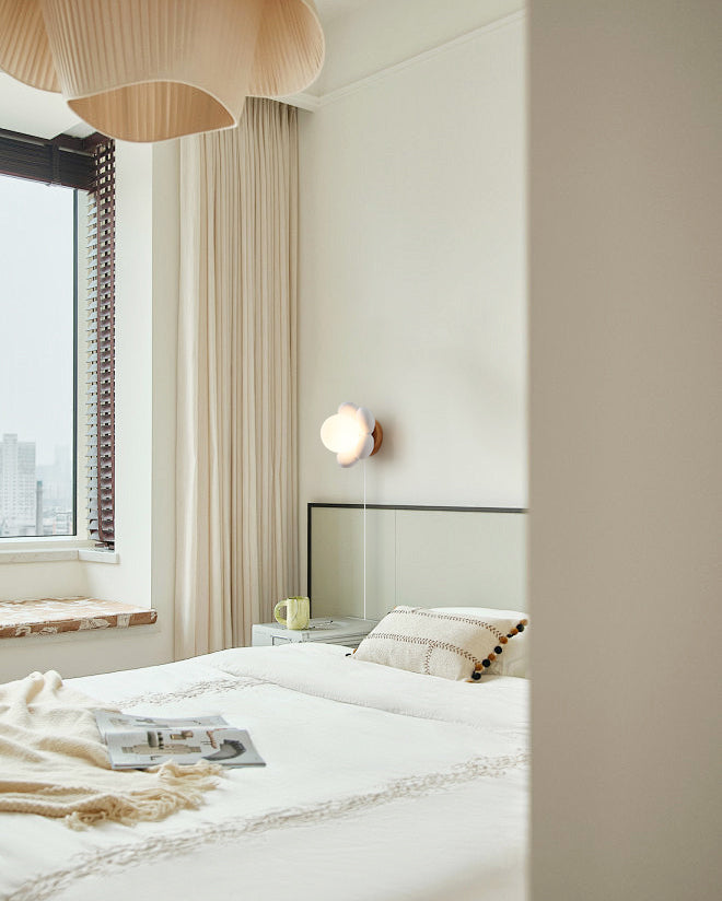 LED Bloom Flower Plug-In Wall Lamp with Adjustable Brightness for Bedroom, Living Room, and Nursery Decor