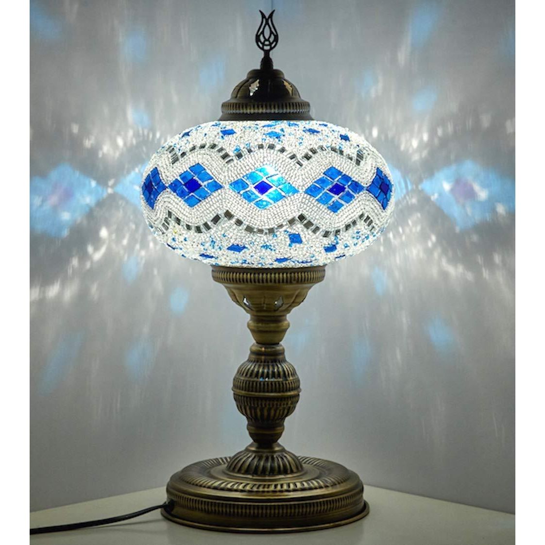 Mosaic Table Lamp - Handmade Colorful Glass Design for Living Room & Bedroom Lighting