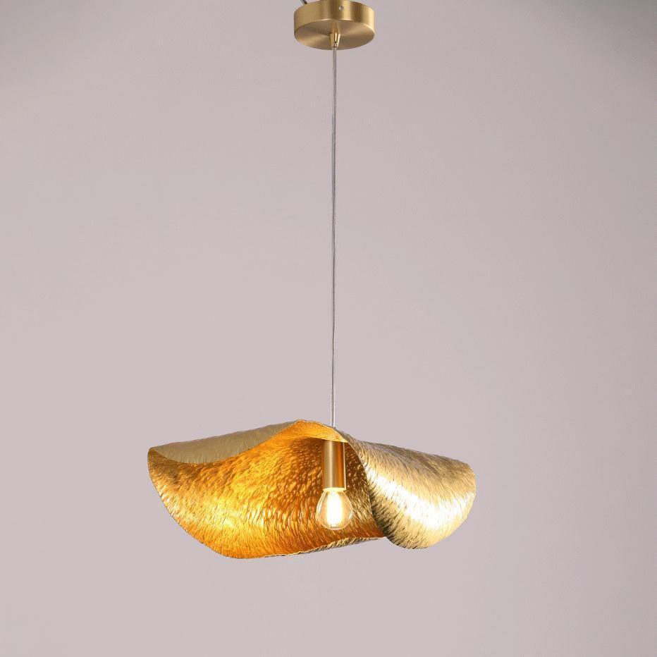 Hammered Pendant Light Fixture - Rustic Metal Hanging Lamp for Kitchen Island & Dining Room