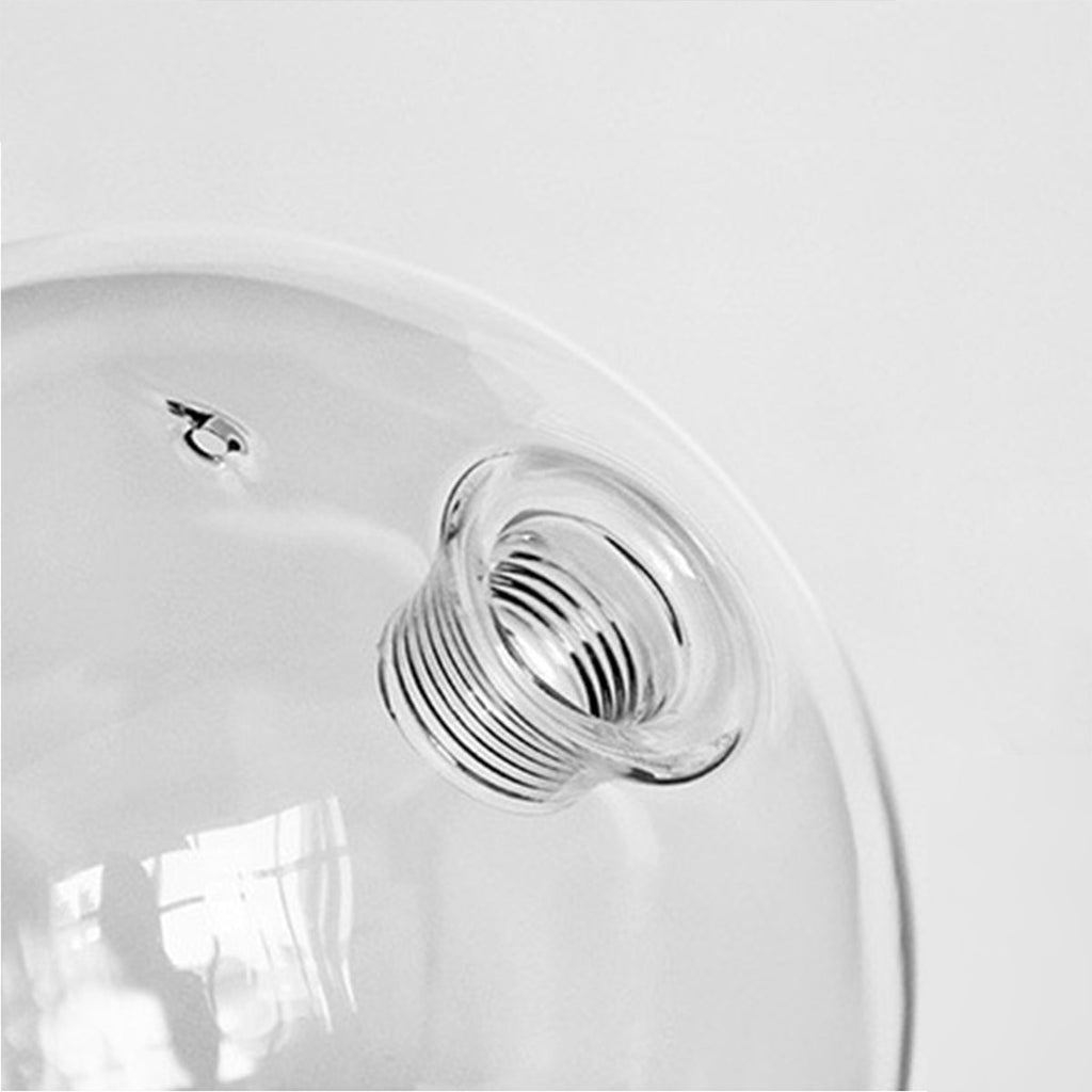 Modern Glass Globe Pendant Light | Adjustable Height & Chic Black Finish with Warm LED for Dining Room or Bedroom Elegance