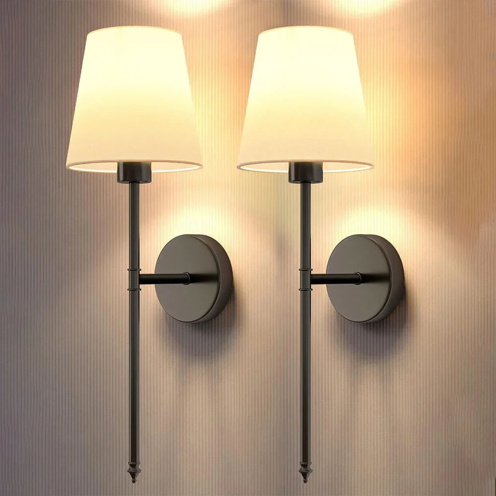 Battery Powered Wireless Wall Sconce Lighting - LED Indoor Lamps with USB and Remote, Ideal for Bedrooms or Hallways Bronze & Black Battery Operated Wall Sconces (SET OF 2 + 2 BULBS FREE)