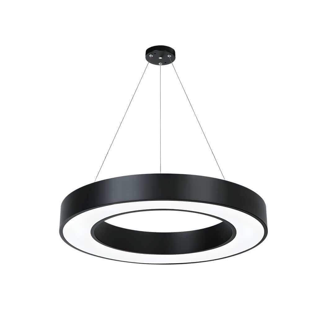 LED Pendant Light - Round Ring Hanging Fixture for Office & Gym Spaces - Modern Suspended Lighting Solution