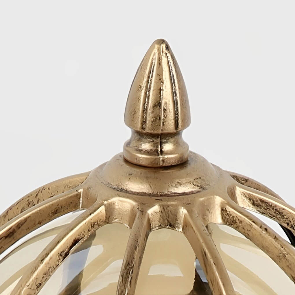 Vintage Outdoor Pier Mount Post Light Fixture with Glass Globe for Patios, Gardens, and Walkways