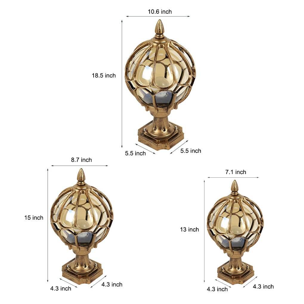 Vintage Outdoor Pier Mount Post Light Fixture with Glass Globe for Patios, Gardens, and Walkways
