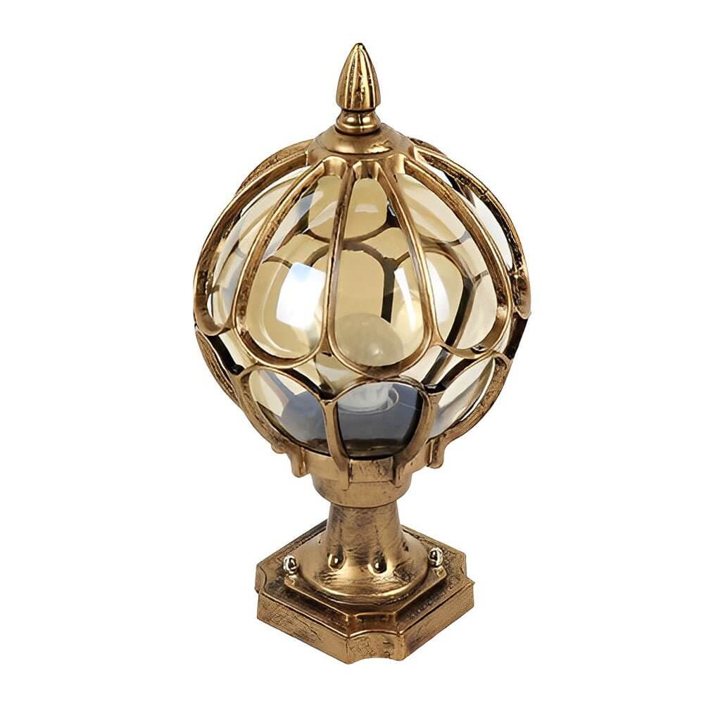 Vintage Outdoor Pier Mount Post Light Fixture with Glass Globe for Patios, Gardens, and Walkways