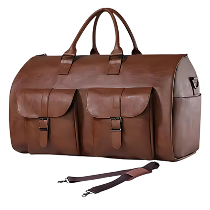 Convertible Garment Duffel Bag -Brown - Ozerty