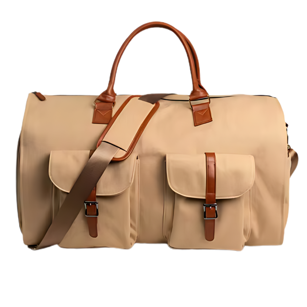 Convertible Garment Duffel Bag -Light Brown - Ozerty