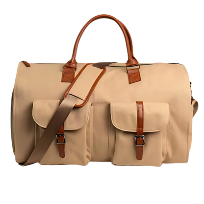 Convertible Garment Duffel Bag -Light Brown - Ozerty