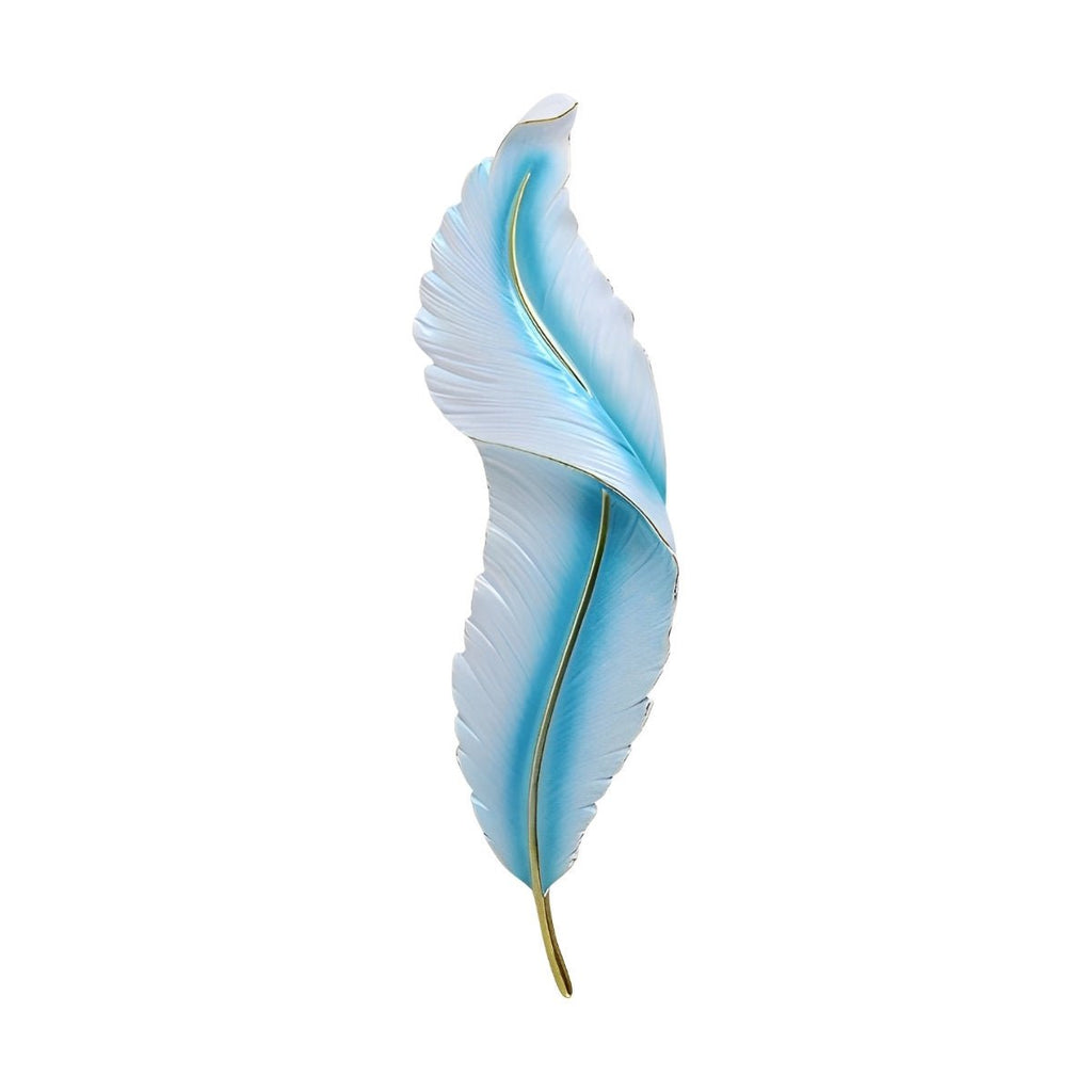 LED Modern Wall Sconce Light - White Feather Design Fixture for Living Room & Bedroom Illumination