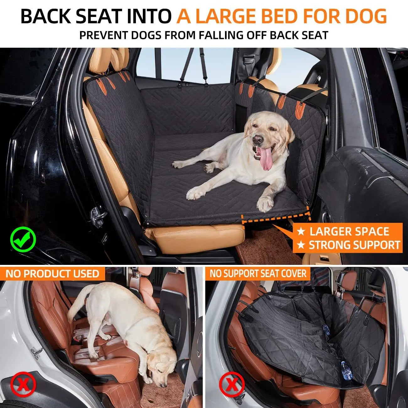 Hard Bottom Car Seat Extender for Dogs | Waterproof, Memory Foam & Universal Fit for Safe and Comfortable Travel