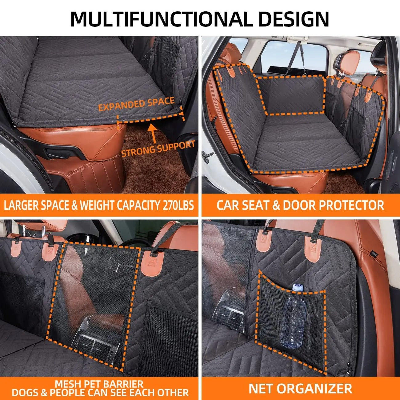Hard Bottom Car Seat Extender for Dogs | Waterproof, Memory Foam & Universal Fit for Safe and Comfortable Travel