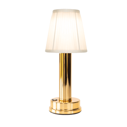 Cordless Brass Table Lamp:  Rechargeable Bulbs, Ideal Battery Charged Lamp for Home Use