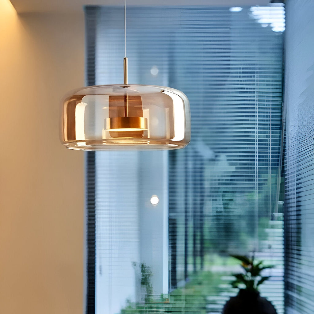 Glass LED Pendant Light with Retro Modern Style for Kitchen Island, Dining Room & Interior Hanging Lighting