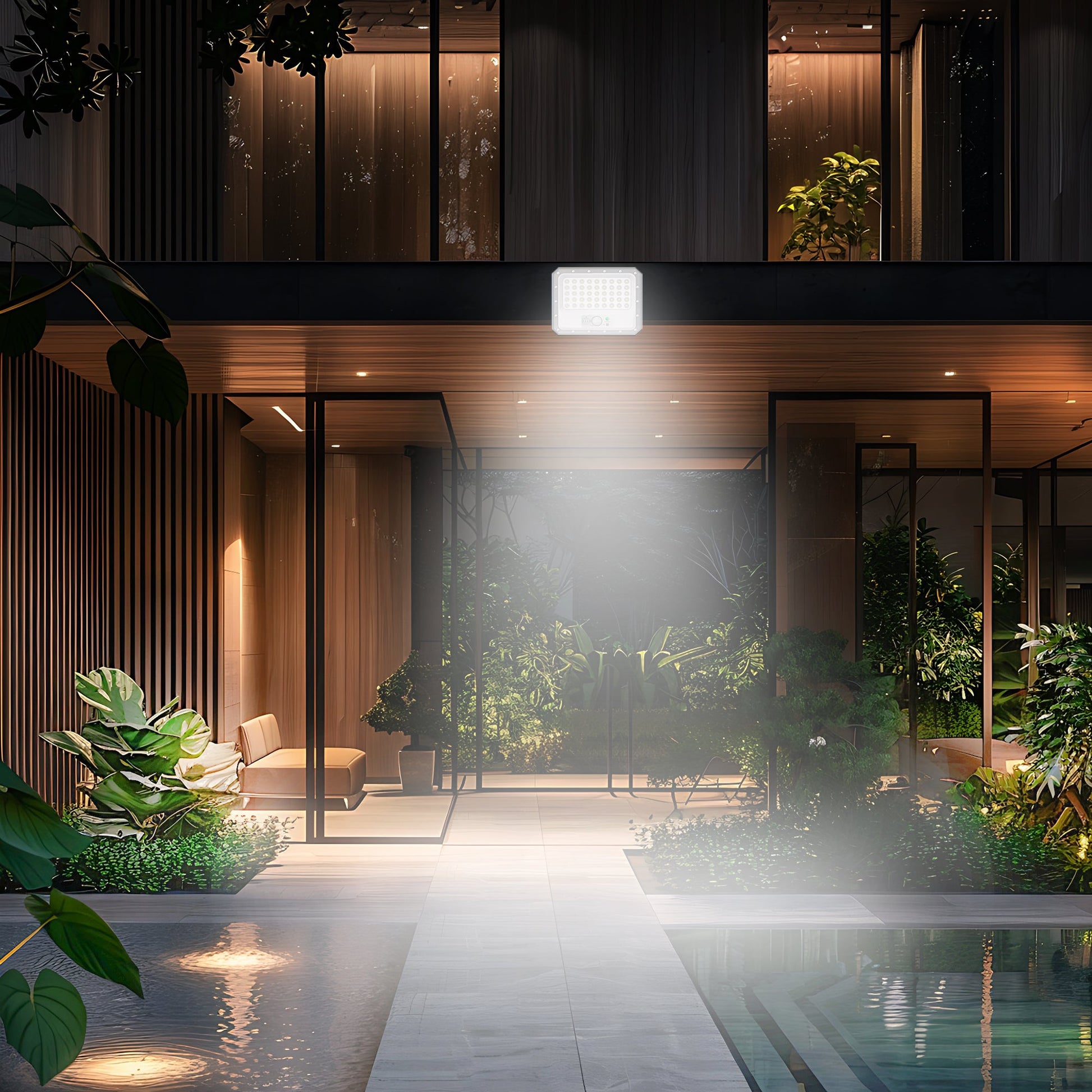 Solar Flood Light with Motion Sensor & Remote – 2250LM 6500K Waterproof Outdoor Security Lamp, 12500mAh Battery, Dusk to Dawn Lighting