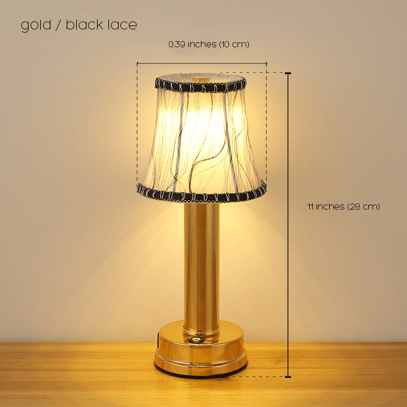 Cordless Brass Table Lamp:  Rechargeable Bulbs, Ideal Battery Charged Lamp for Home Use