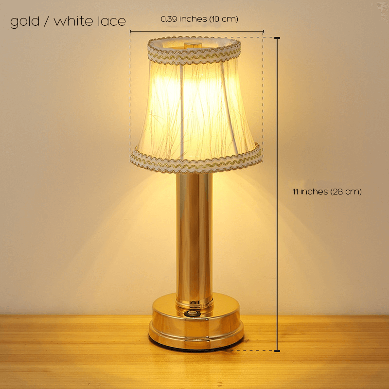 Cordless Brass Table Lamp:  Rechargeable Bulbs, Ideal Battery Charged Lamp for Home Use