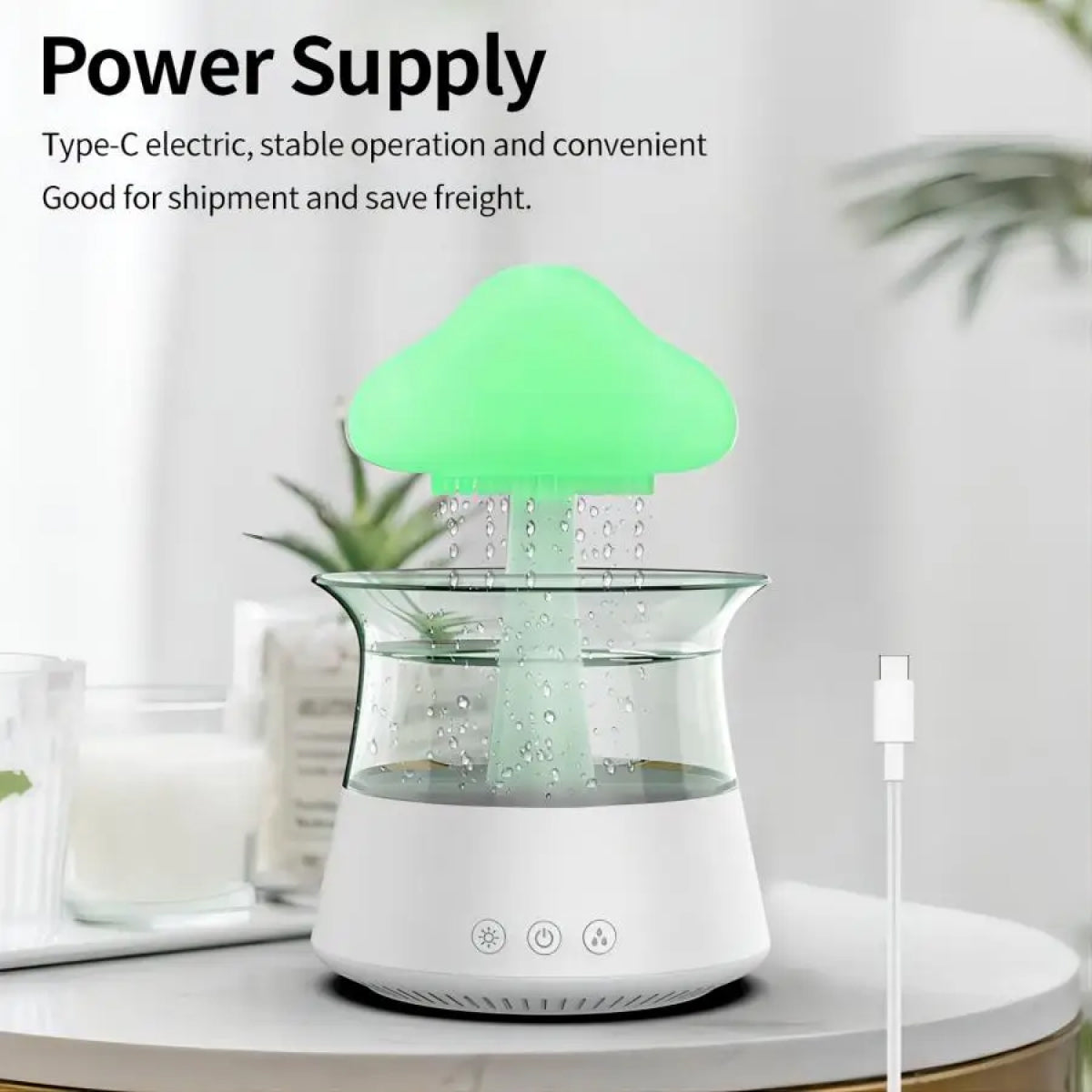 Mushroom Lamp and Humidifier | 2-in-1 Rain Cloud Diffuser for Relaxation and Comfort