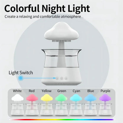 Mushroom Lamp and Humidifier | 2-in-1 Rain Cloud Diffuser for Relaxation and Comfort