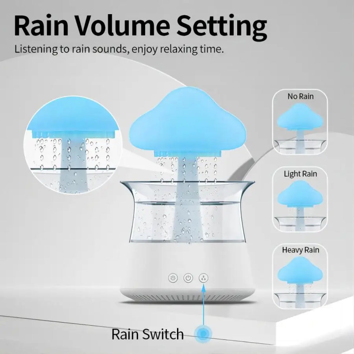 Mushroom Lamp and Humidifier | 2-in-1 Rain Cloud Diffuser for Relaxation and Comfort