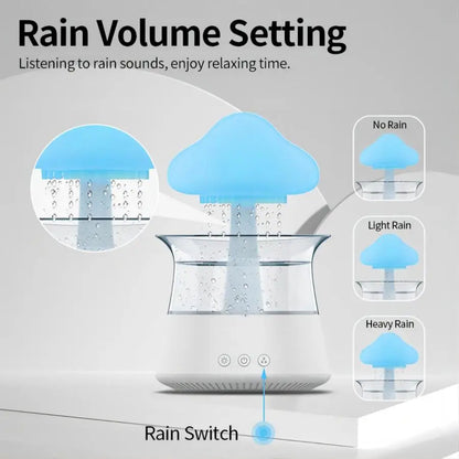 Mushroom Lamp and Humidifier | 2-in-1 Rain Cloud Diffuser for Relaxation and Comfort