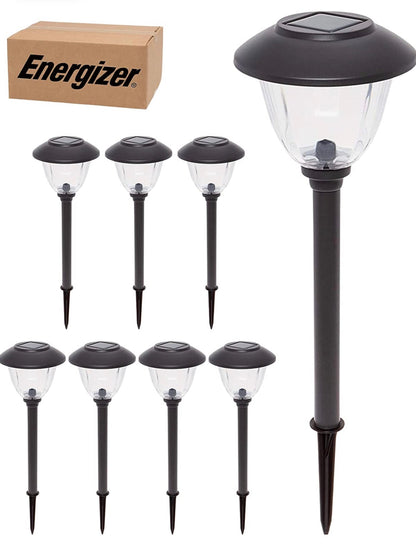 Solar Pathway LED Lights - 8 Pack Stainless Steel Outdoor Lighting with 15 Lumen Brightness for Garden & Walkway Illumination