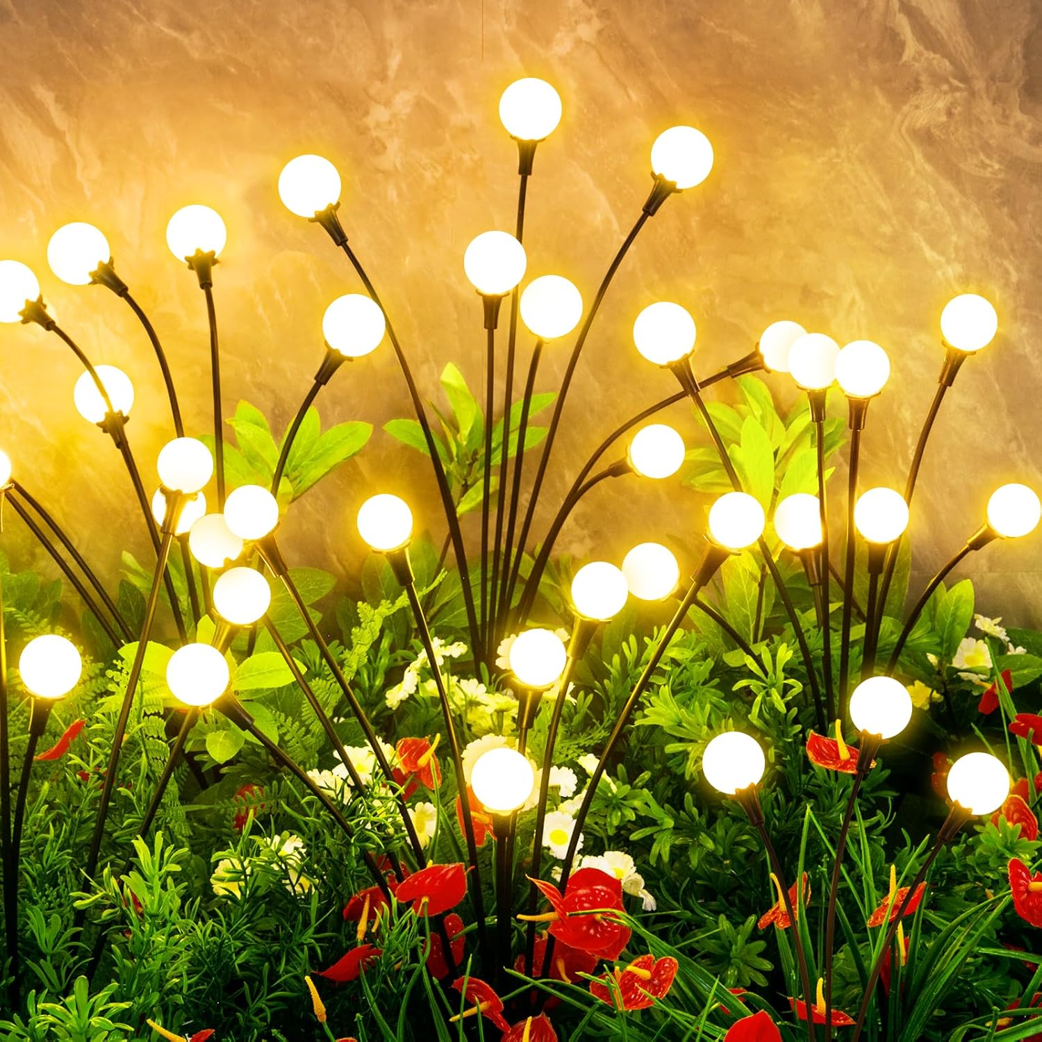 Solar Garden Firefly Lights - LED String Lights for Outdoor Decor & Landscape Lighting