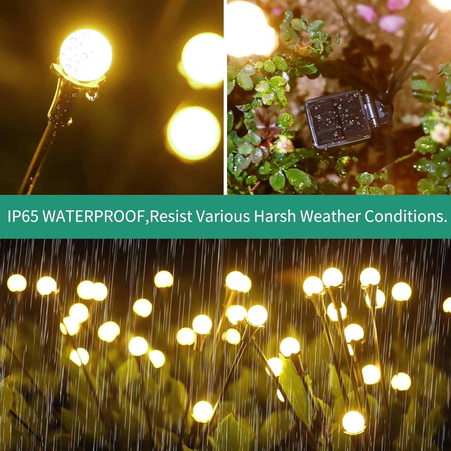Solar Garden Firefly Lights - LED String Lights for Outdoor Decor & Landscape Lighting