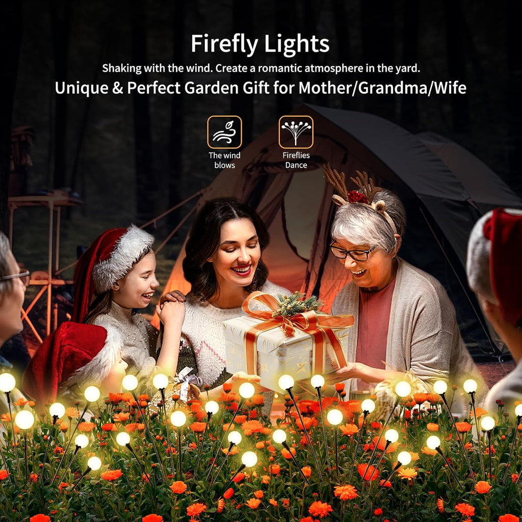 Solar Garden Firefly Lights - LED String Lights for Outdoor Decor & Landscape Lighting