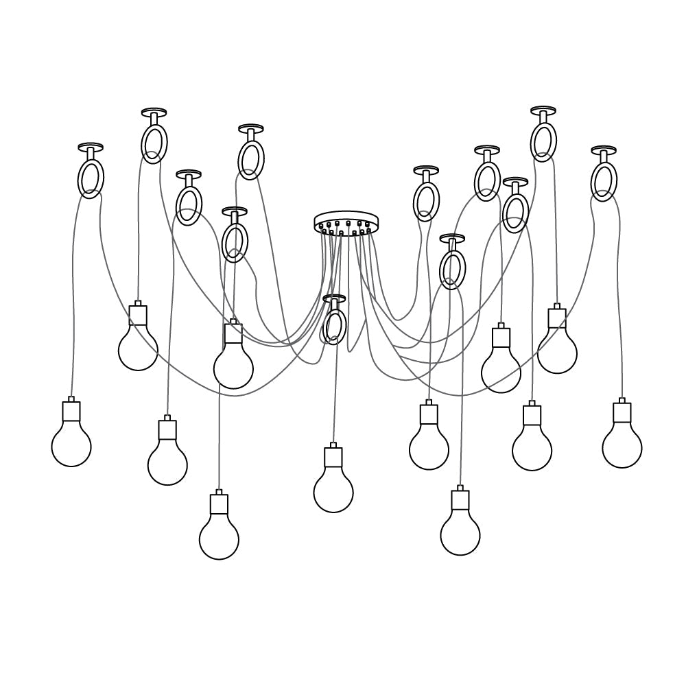 Industrial Spider Chandelier | Customizable Metal Pendant Light with 3-5-8 Heads for Indoor Use