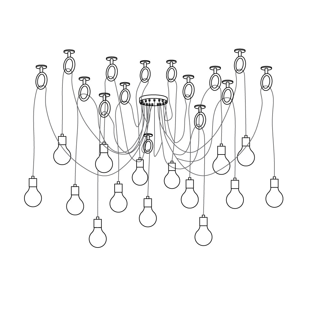 Industrial Spider Chandelier | Customizable Metal Pendant Light with 3-5-8 Heads for Indoor Use