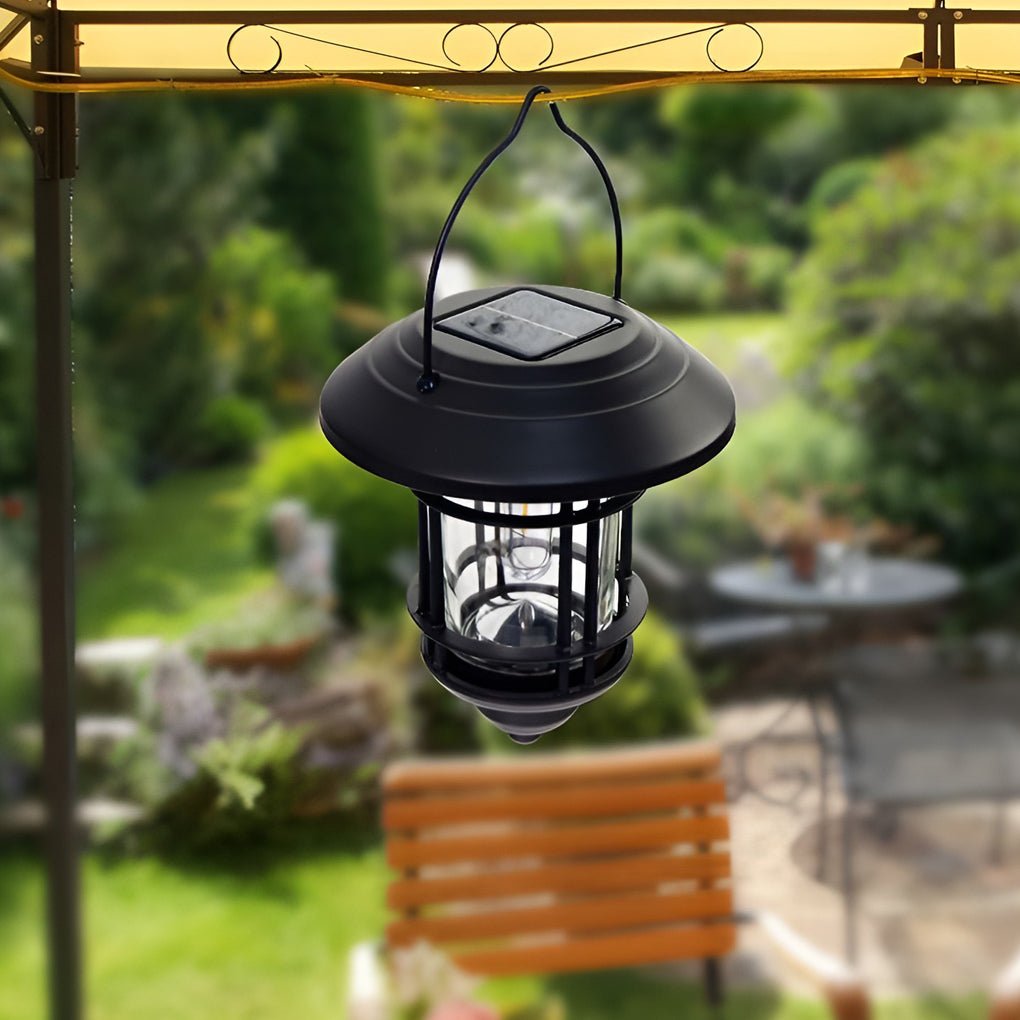 LED Solar Outdoor Wall Sconce Light - Industrial Style Wall Lamp for Garden, Patio & Entryway Lighting