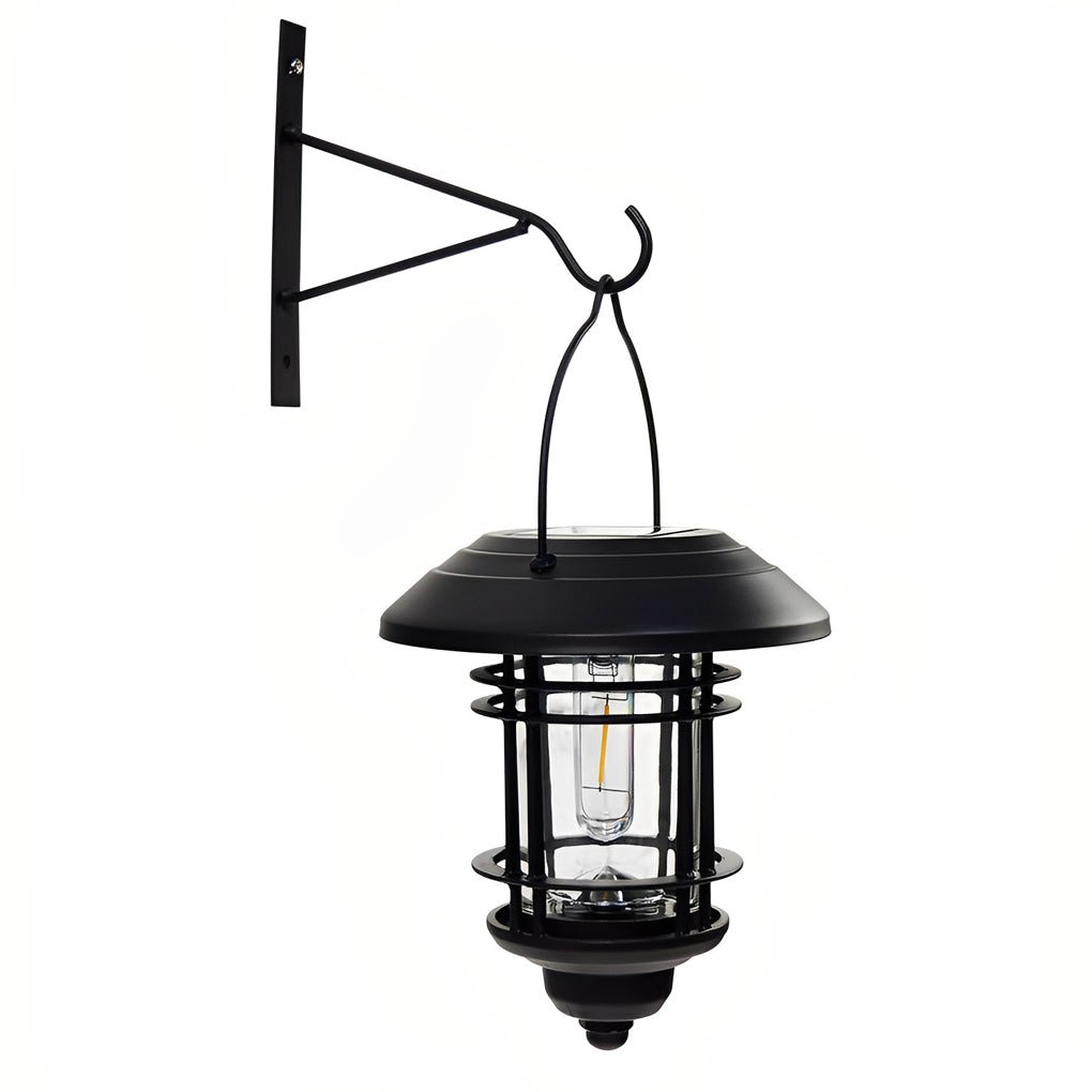 LED Solar Outdoor Wall Sconce Light - Industrial Style Wall Lamp for Garden, Patio & Entryway Lighting