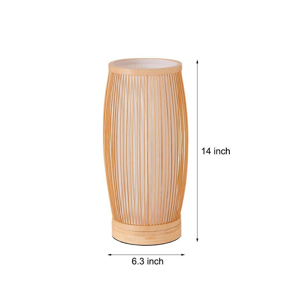LED Bamboo Table Lamp - Japanese Lantern Style for Home Decor & Ambient Lighting