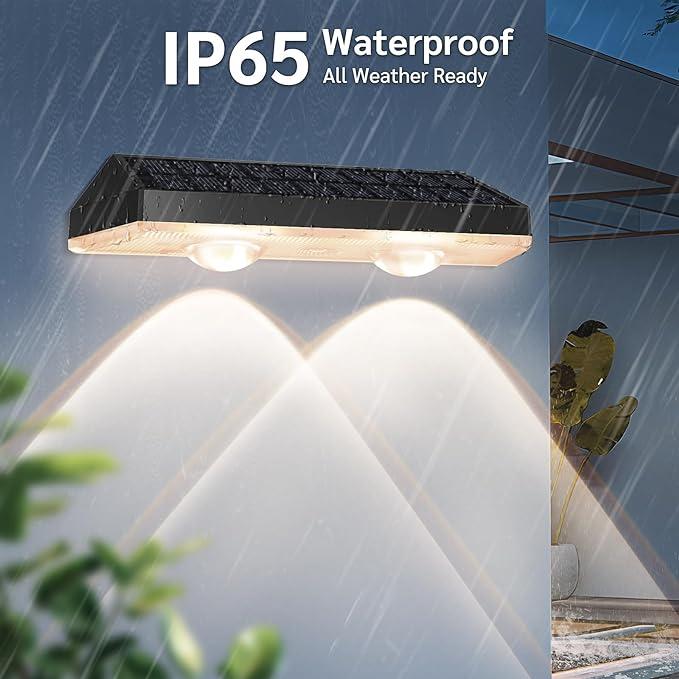 Solar Fence Lights Outdoor Waterproof – Warm White & RGB LED Deck, Railing, Patio & Stair Lights with 8 Color Modes and Memory Function